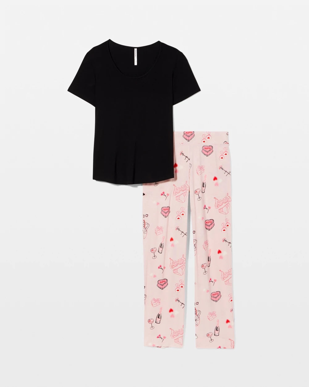 BE MINE PRETTY PINK Short Sleeve + Pant Pajama Set