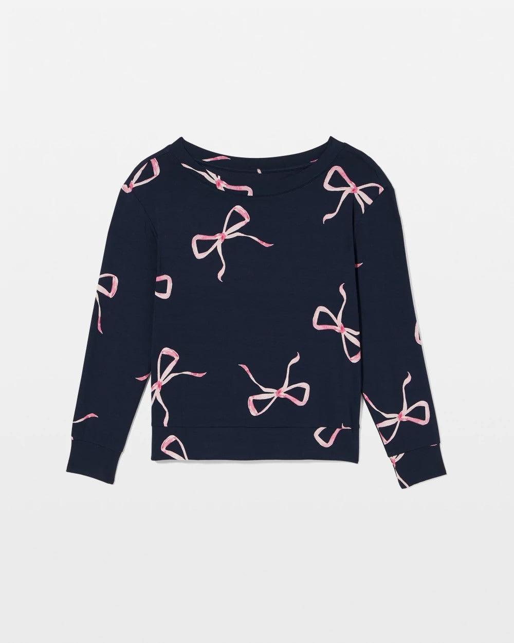 BELOVED BOWS GRAND NAVY Long-Sleeve Pajama Top