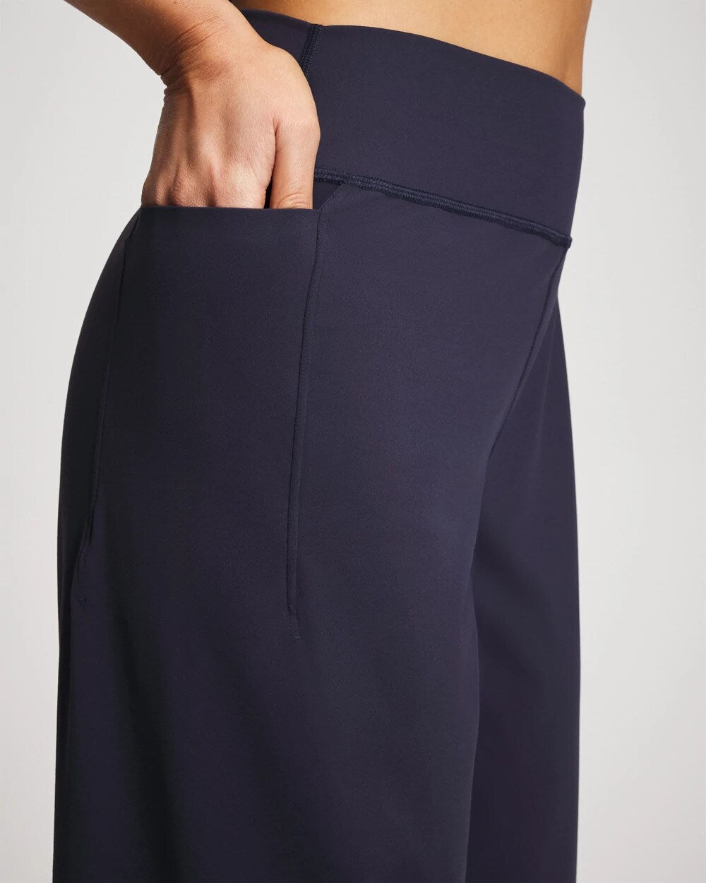 DEEP INDIGO High-Waist Wide-Leg Pants