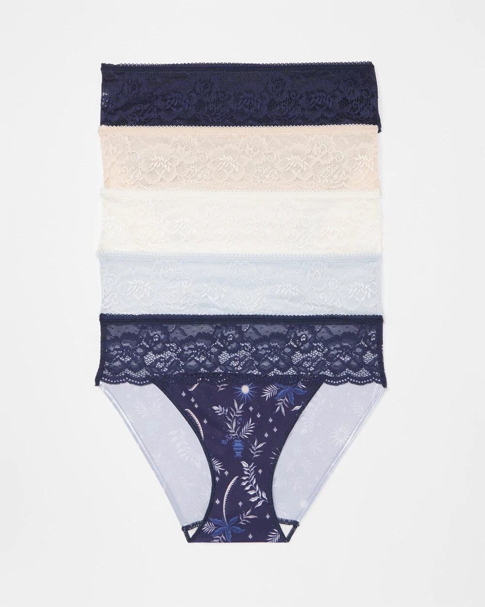 BOTANICAL TILE MULTI PACK Edge Hipster Panty with Lace 5 Pack