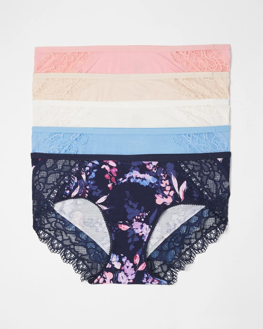 BLOOM BRIGHTLY MULTIPACK Hipster Panty with Enchanting Lace 5 Pack
