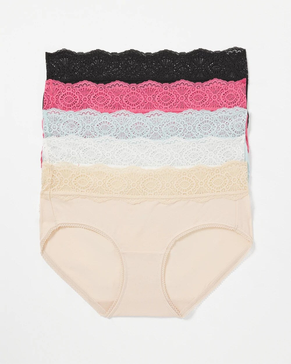 RAPTURE ROSE MULTIPACK Hipster Panty with Crochet Lace 5 Pack