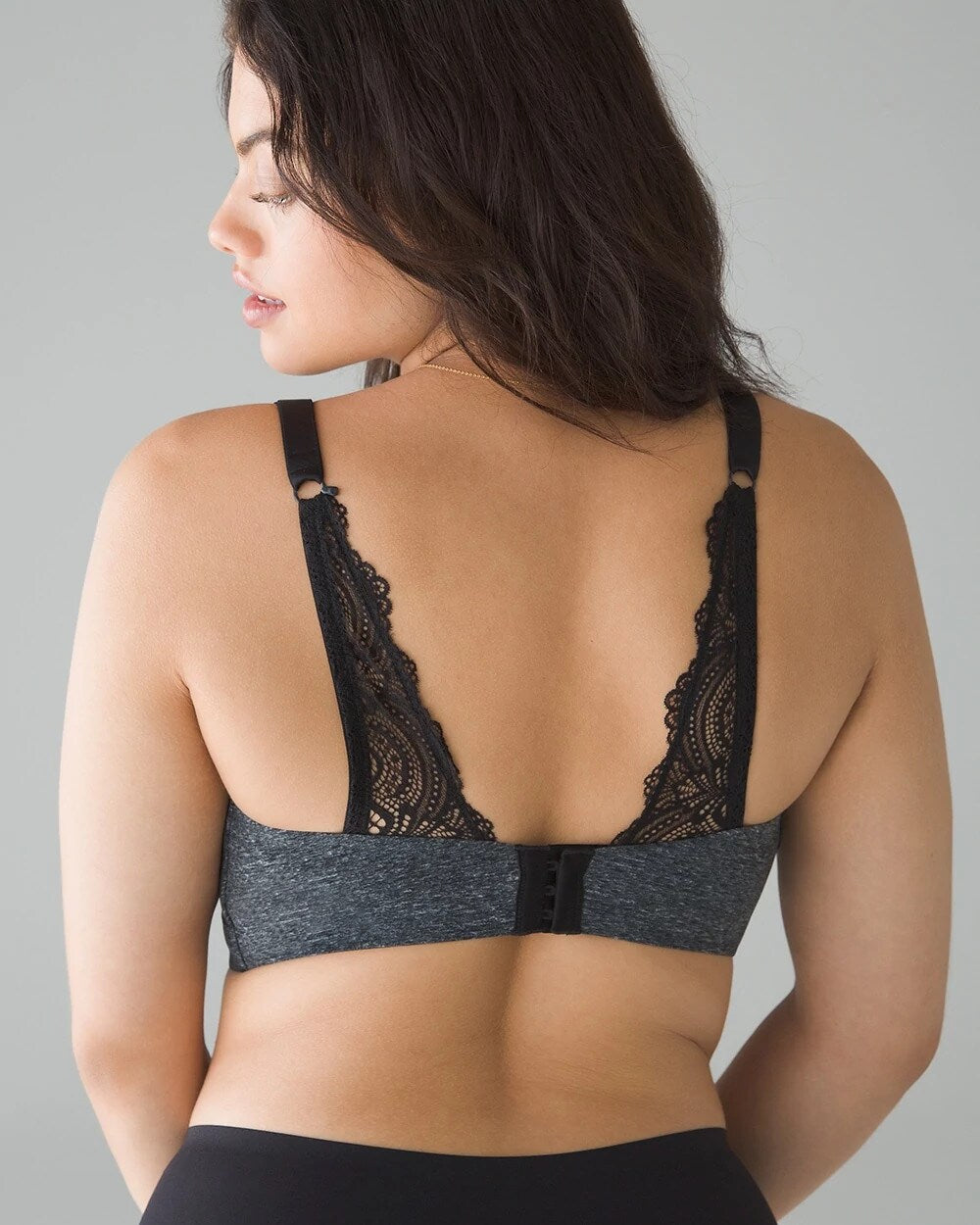 BLURRED HEATHER QUARTZ Luxe Wireless Bra with Lace Back