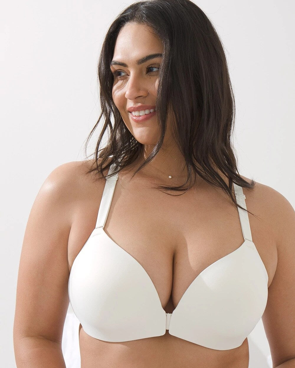 IVORY Front-Close Racerback Bra