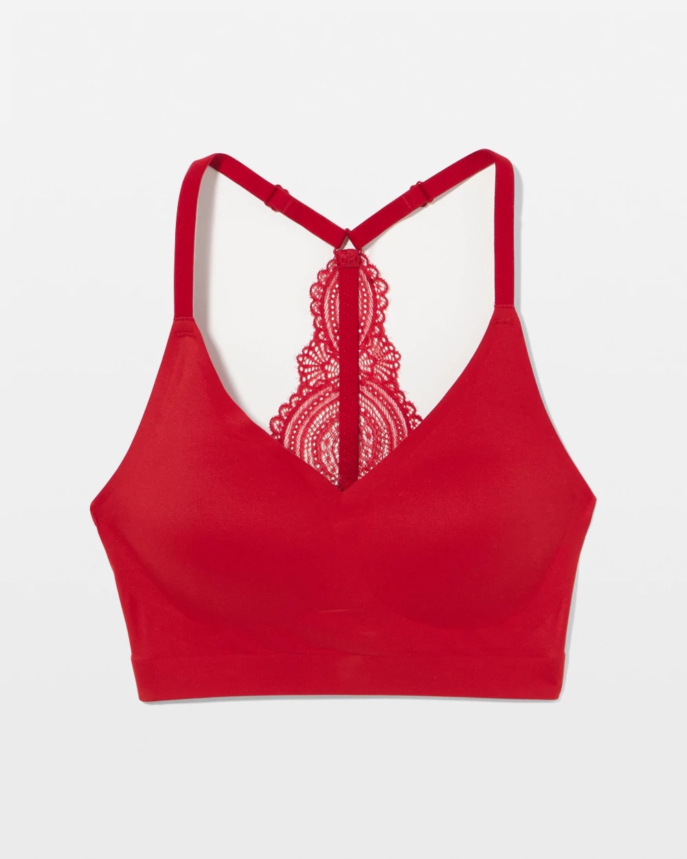PAINT THE TOWN RED Racerback Bralette with Lace Back