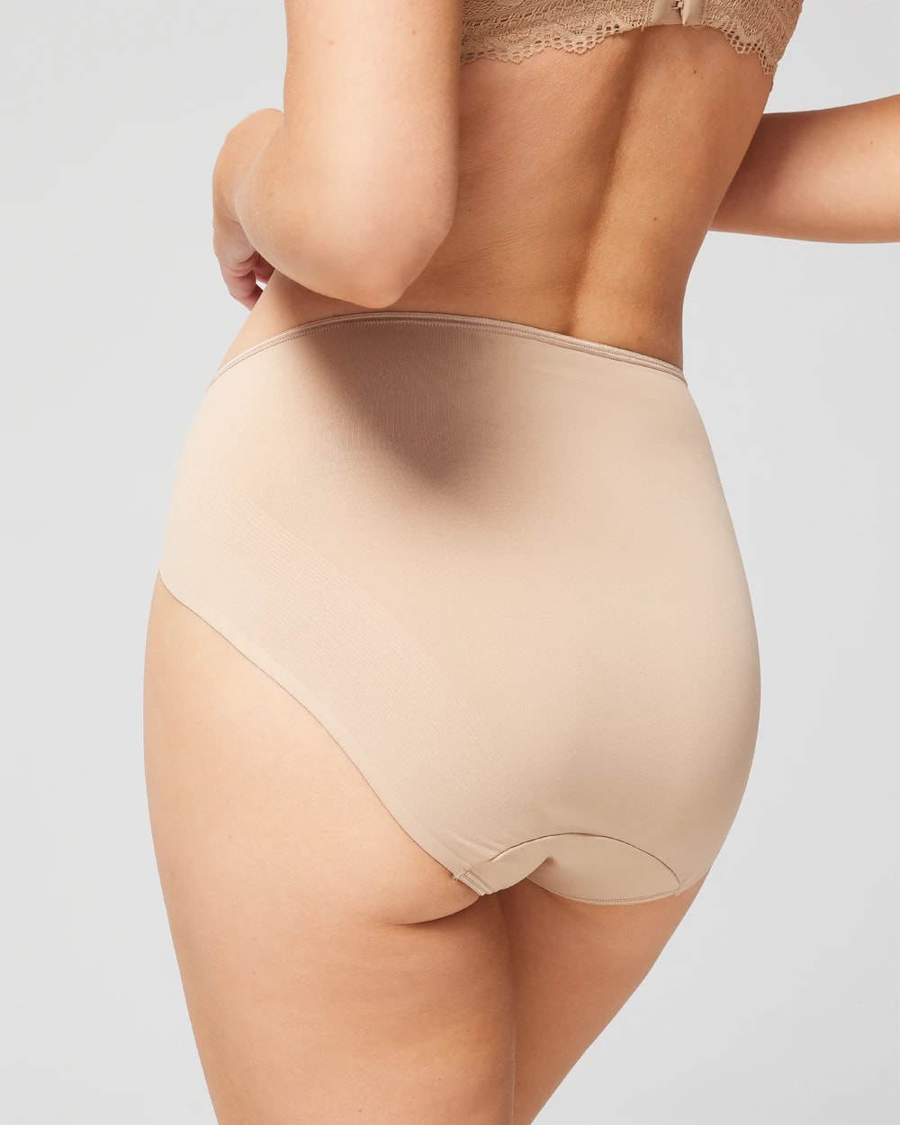 WARM AMBER High-Leg Brief Panty with Lace