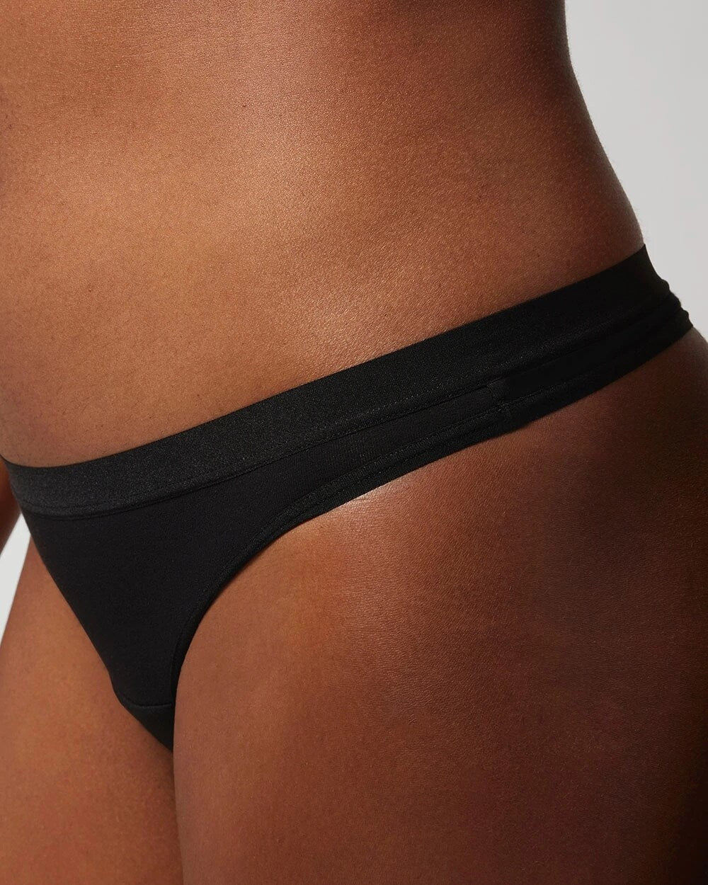BLACK Cotton Thong Panty