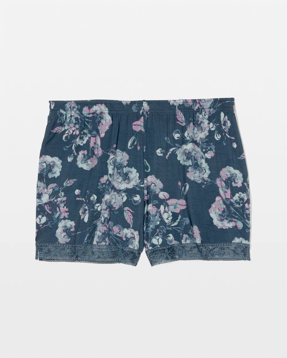 FLORA SHIMMER PETROL Lace-Trim Pajama Shorts