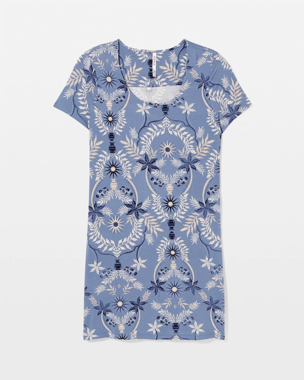 BOTANICAL TILE SUNDOWN Short Sleeve Scoop Neck Sleepshirt