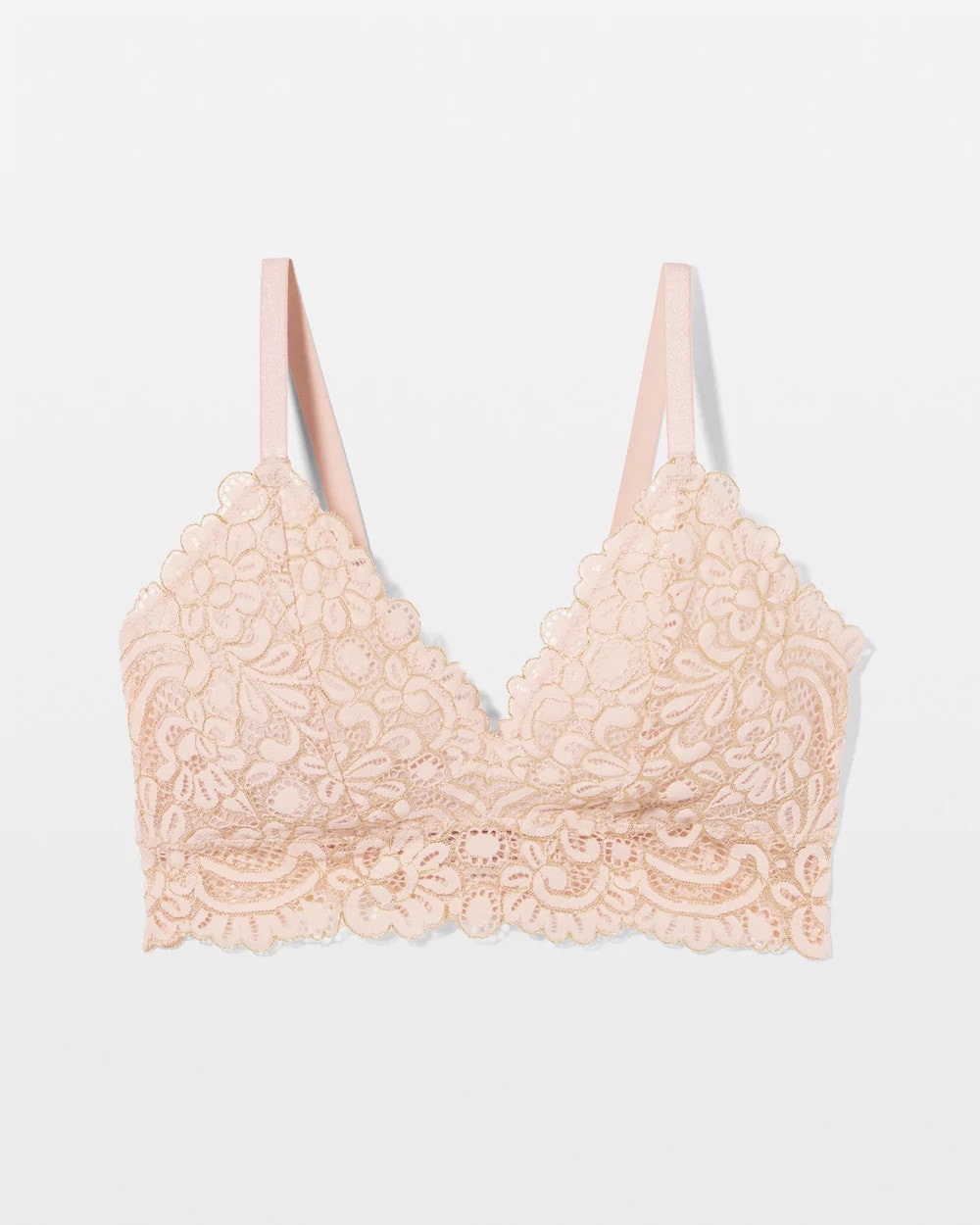 CAMEO ROSE W/ GOLD LUREX Corded Lace Bralette