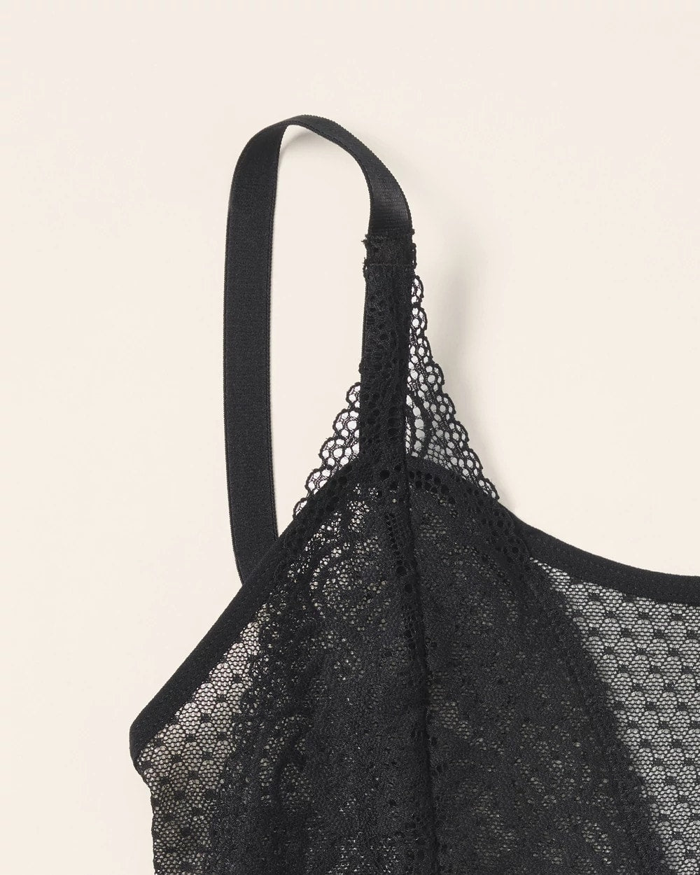 BLACK Wireless Pocketed Cupless Lace Bralette
