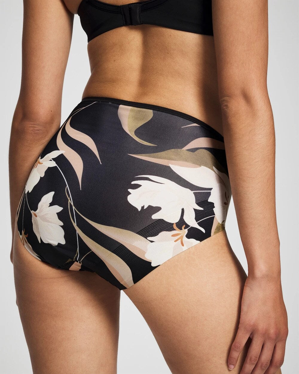 MYSTIC BLOOMS MINI BLACK Modern Brief Panty