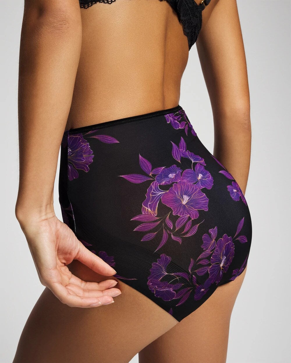 GILDED BLOOMS MAGENTA M High-Waist Brief Panty