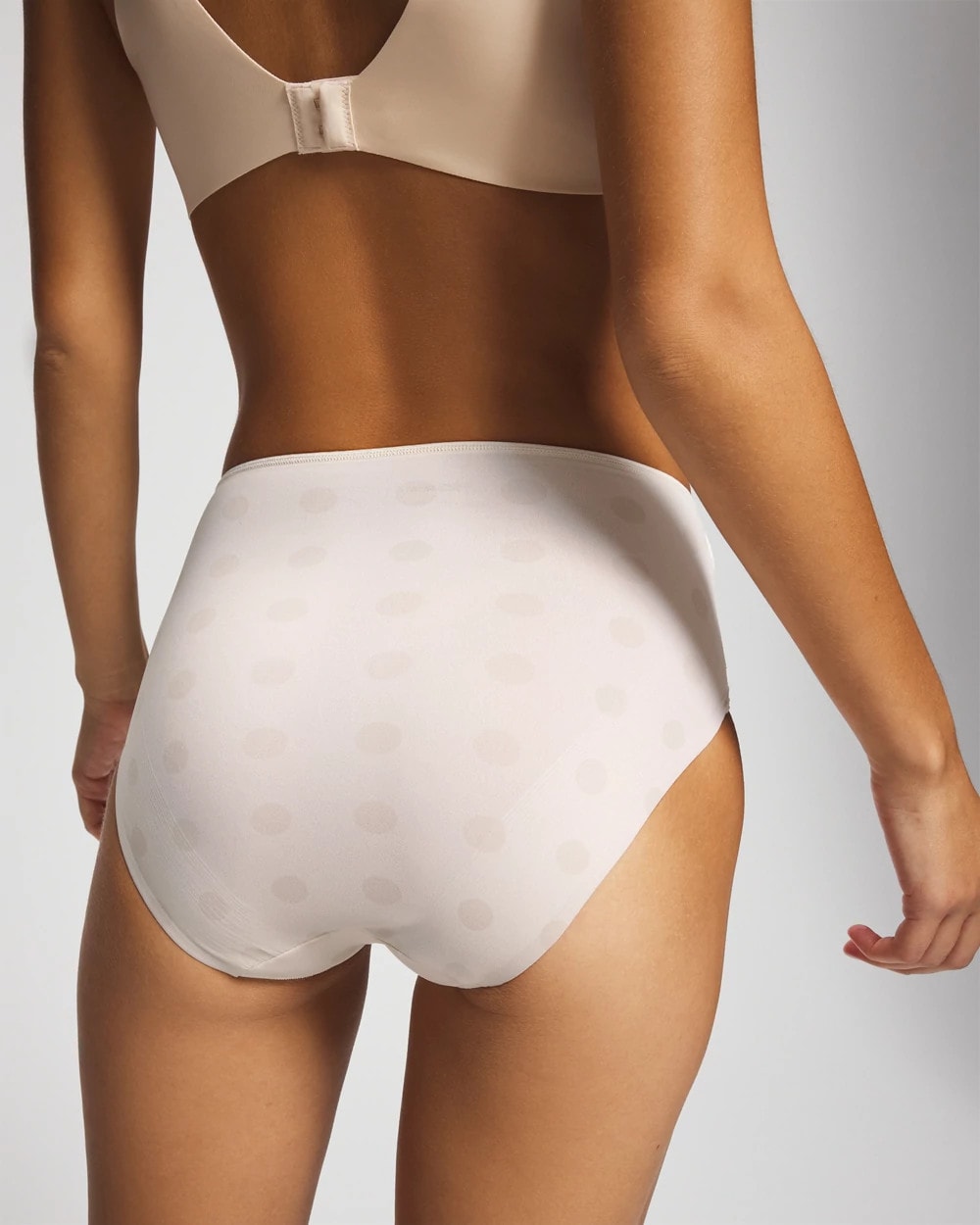 DRAMA DOTS CHAMPAGNE Tummy Modern Brief Panty with Lace