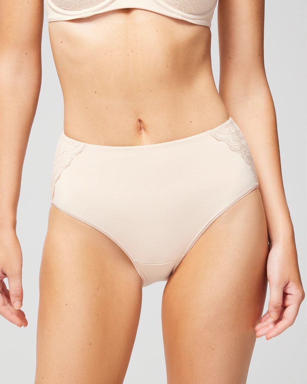 PALE SAND Modern Brief Panty with Lace