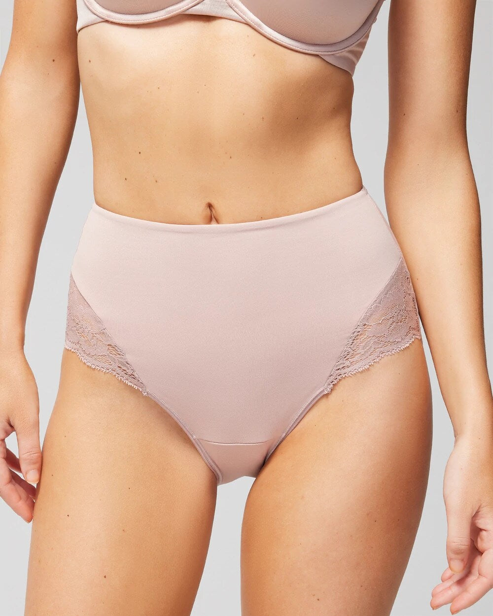 ADOBE ROSE High-Waist Brief Panty with Lace