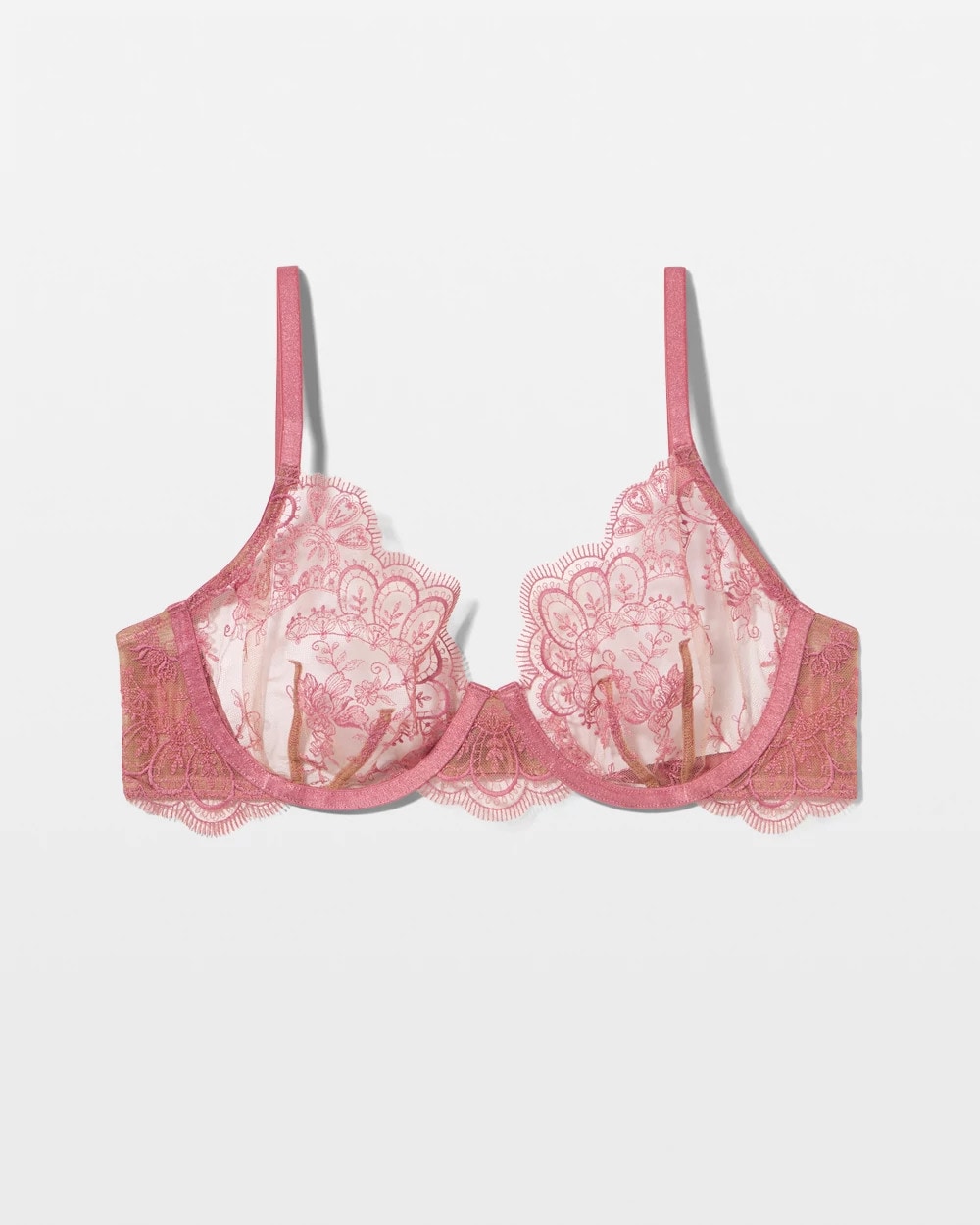 ANTIQUE PINK Tattoo Embroidered Perfect Coverage Bra