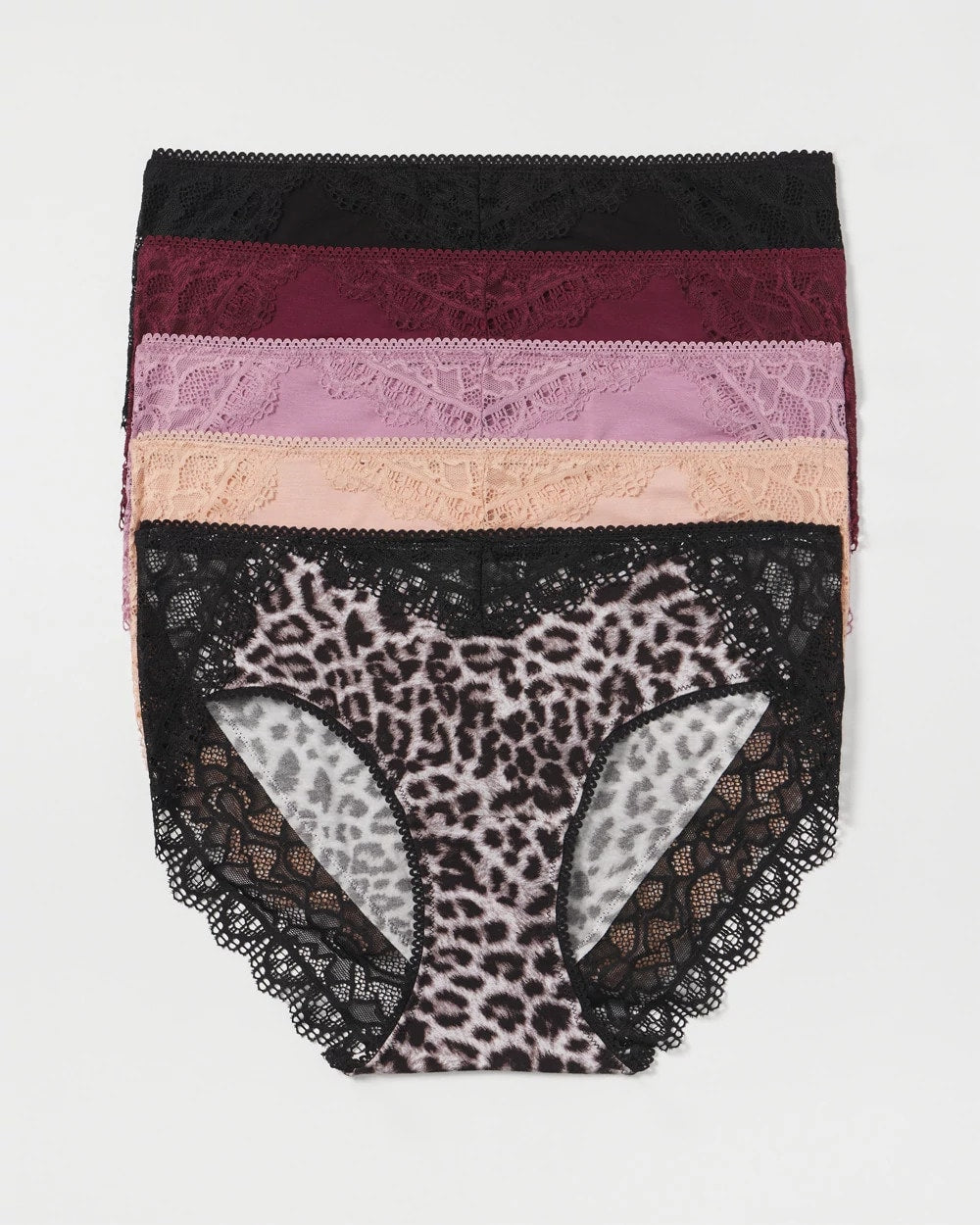 DIVINE LEOPARD MULTI PACK Lace Hipster 5 Pack