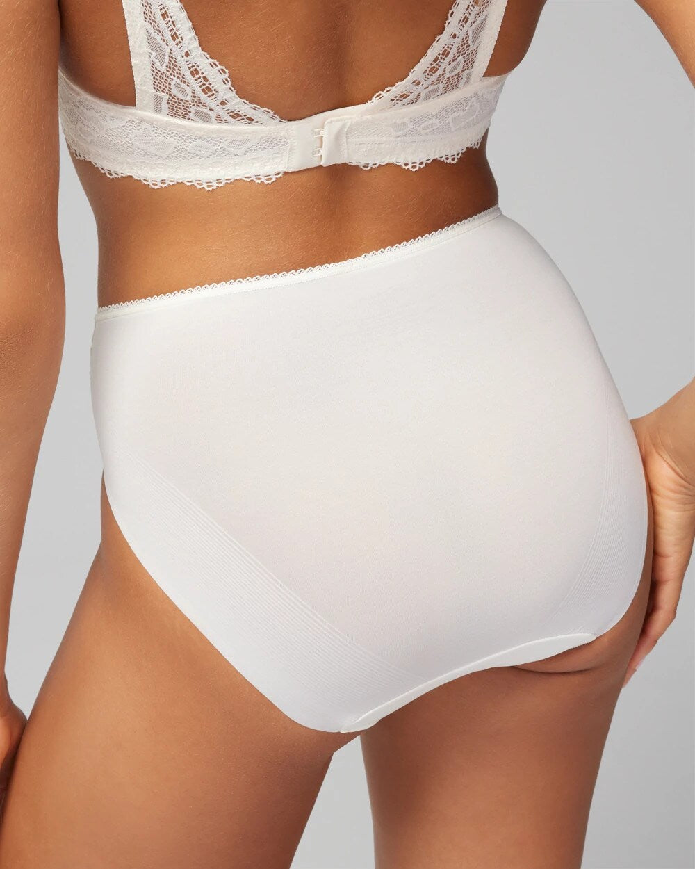 IVORY High-Leg Panty with Lace