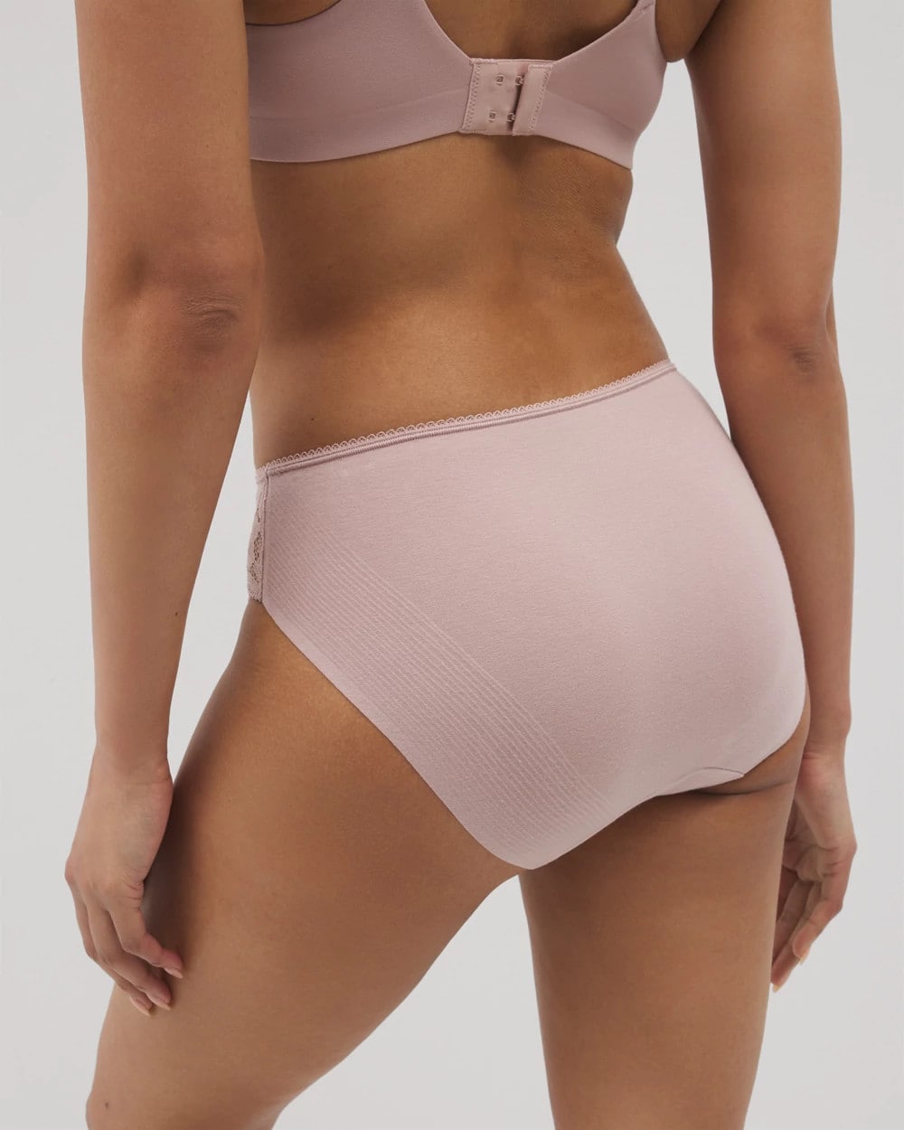 ADOBE ROSE Cotton Blend High-Leg Panty with Lace