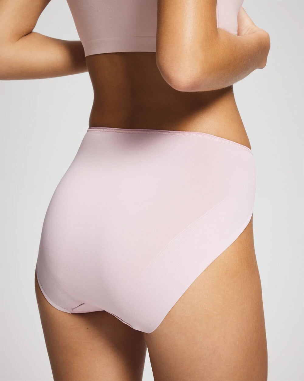 AMETHYST BLUSH Tummy High-Leg Brief Panty with Lace