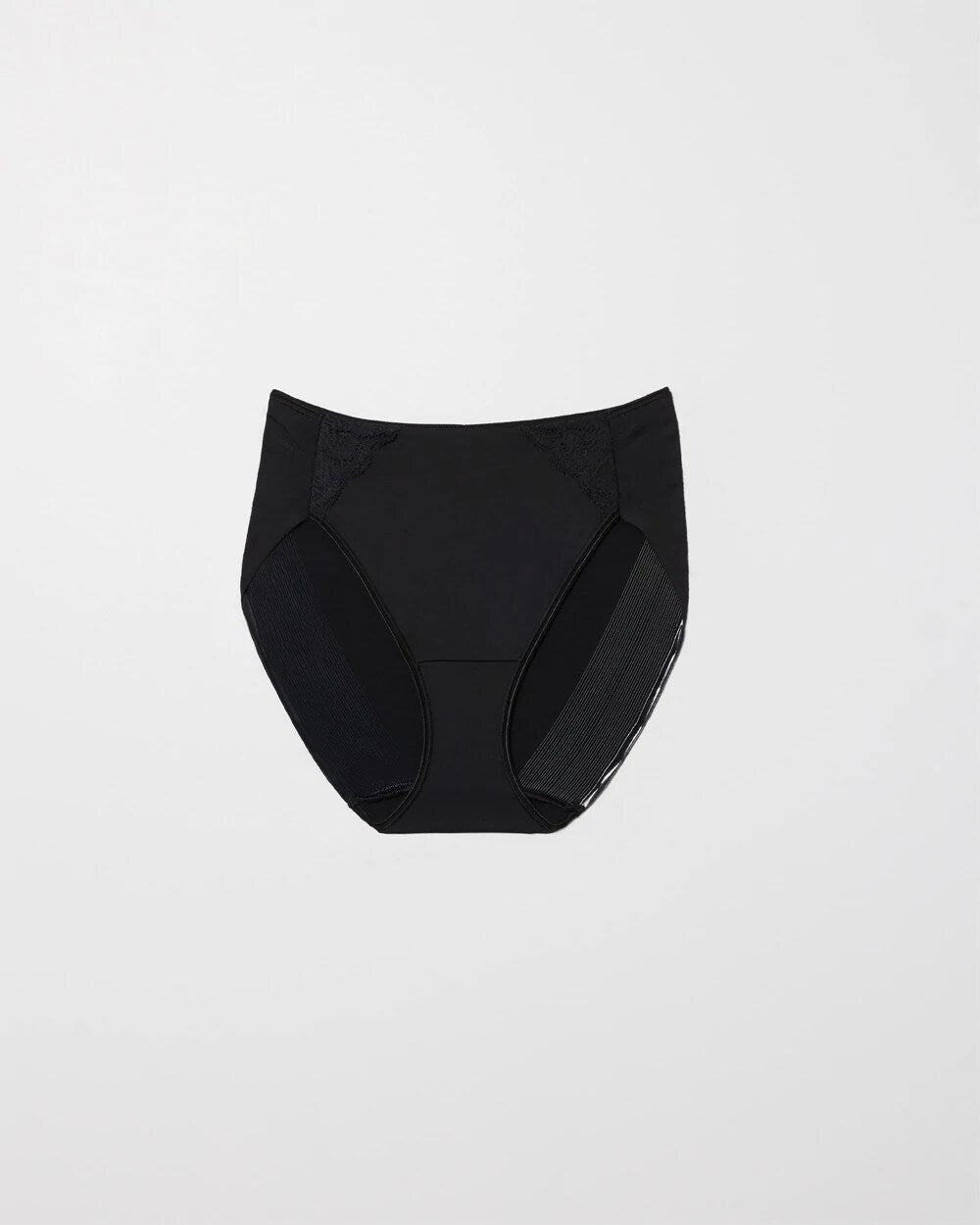 BLACK High-Leg Brief Panty with Lace
