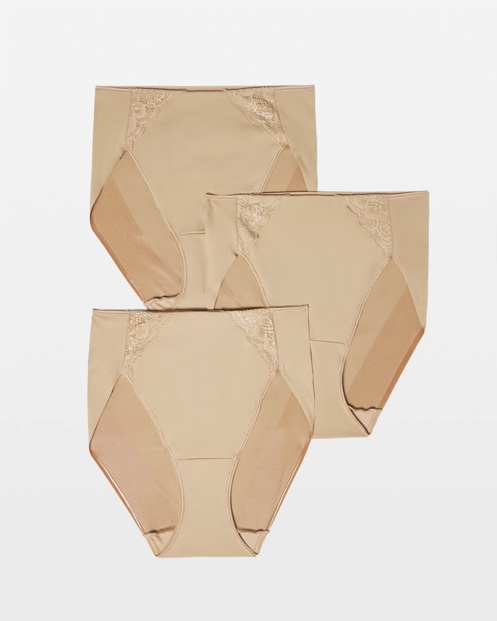 WARM AMBER MULTIPACK High-Leg Brief Panty with Lace 3 Pack