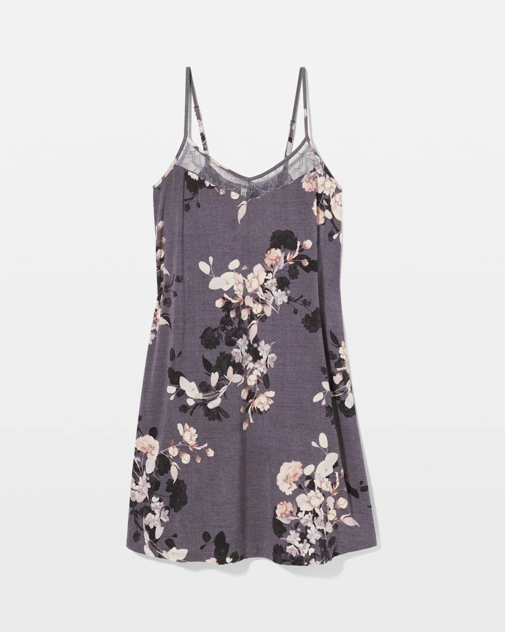 FLORAL DREAMS GRAY Lace Chemise