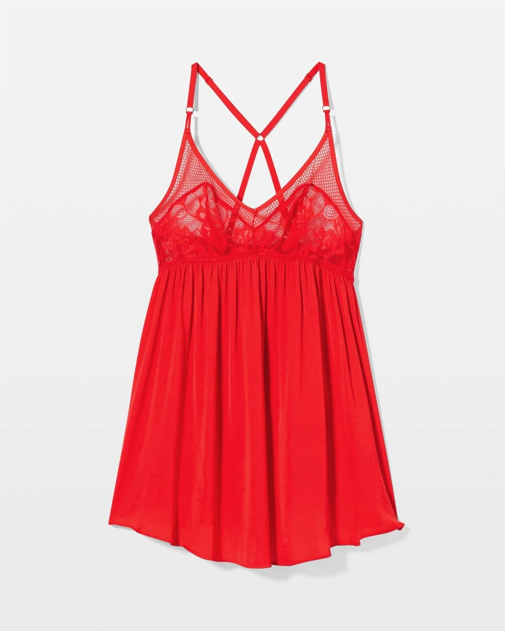 DARE ME RED Satin Babydoll Chemise