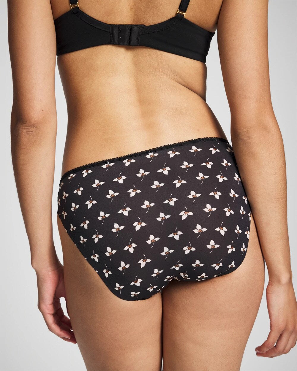 PEACEFUL PETALS MINI BLK Edge Bikini Panty with Lace