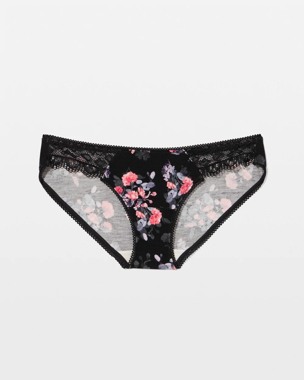 FLORAL DREAMS BLACK MINI Bikini Panty with Lace