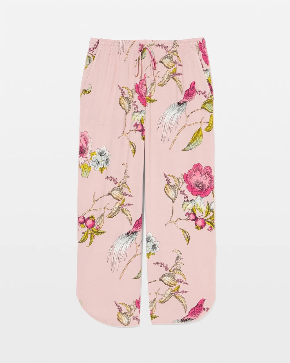 FEATHERED FANCY PINK Piped Crop Pajama Pant