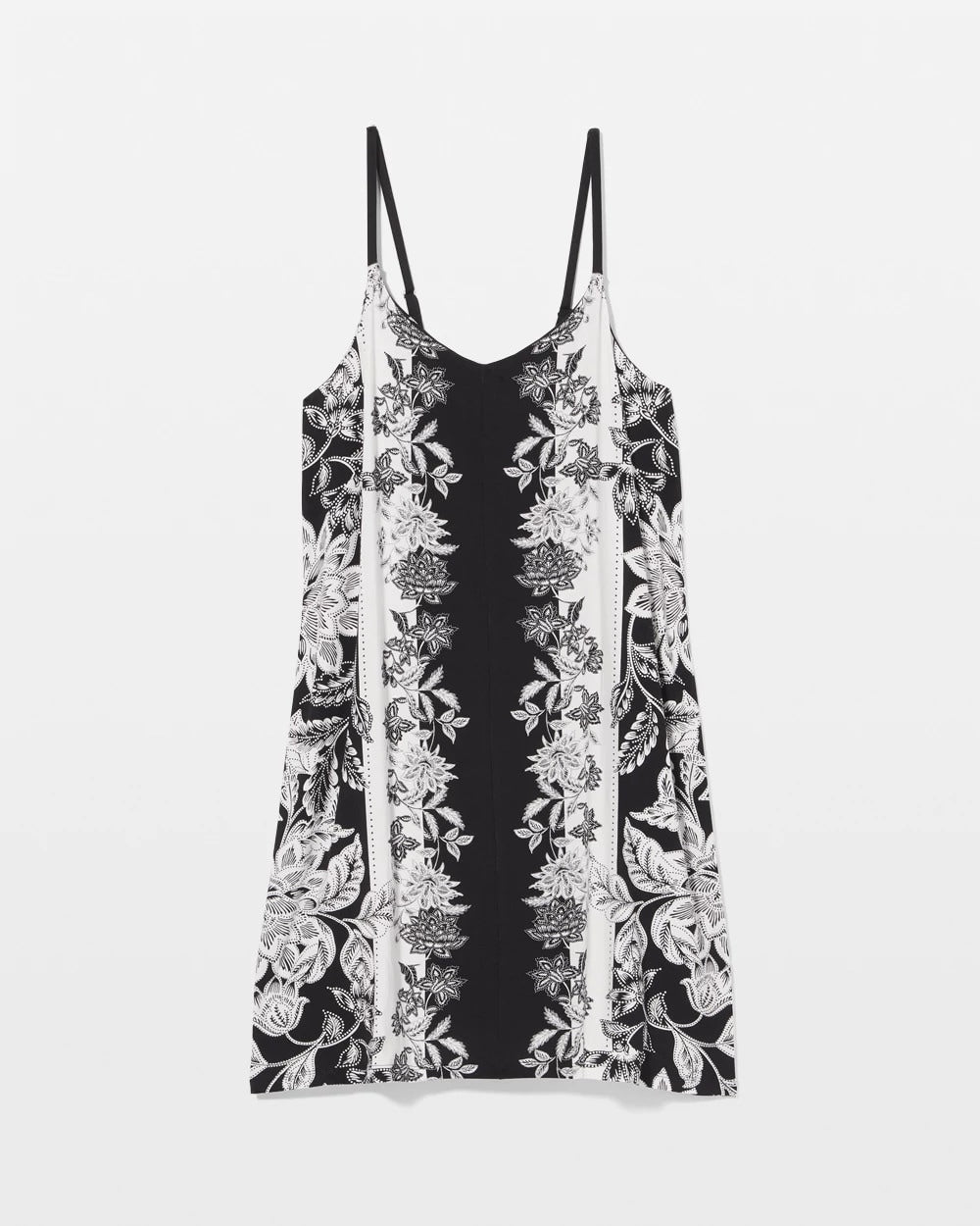 STAMPED FLORAL SCARF BLK Flyaway Chemise