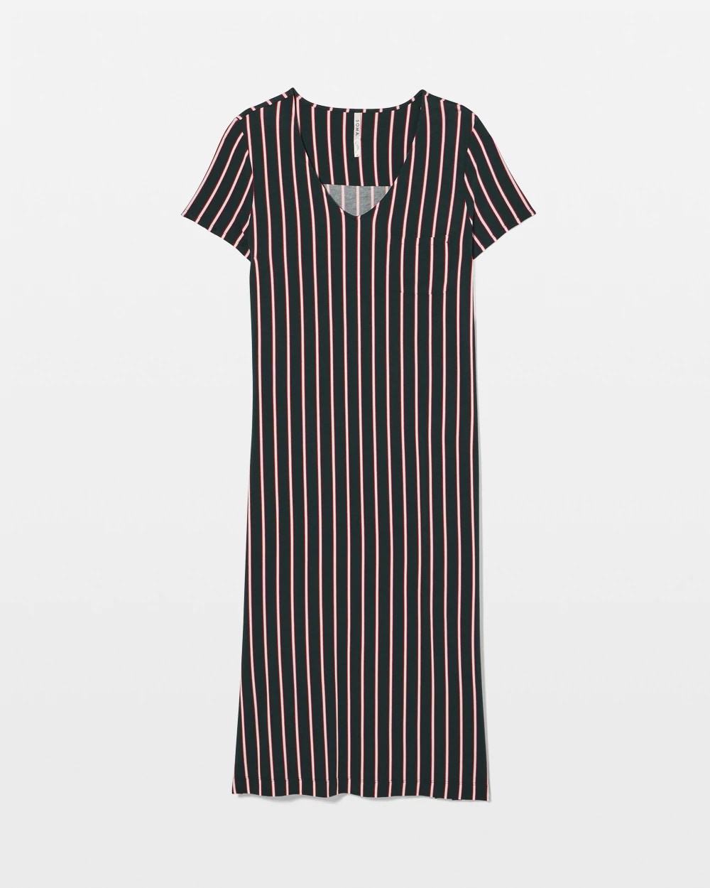 MIDNIGHT STRIPE GREEN JOL Short Sleeve Long Sleepshirt