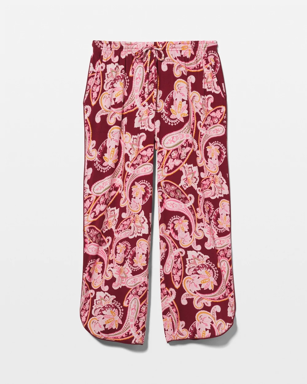 KASHMIR PAISLEY KISS Piped Crop Pajama Pants