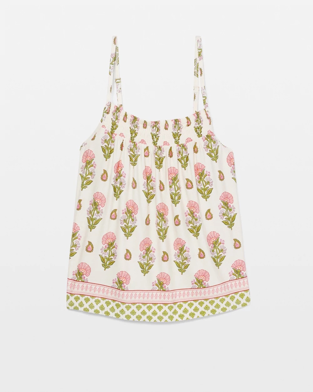 PAISLEY FLORAL BORDER WS Smocked Pajama Cami