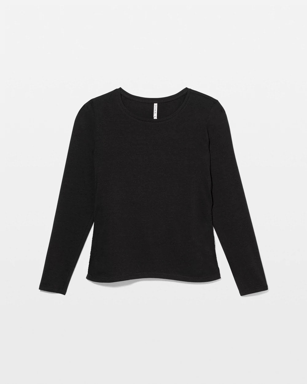 BLACK Ruched Long Sleeve Pajama Tee