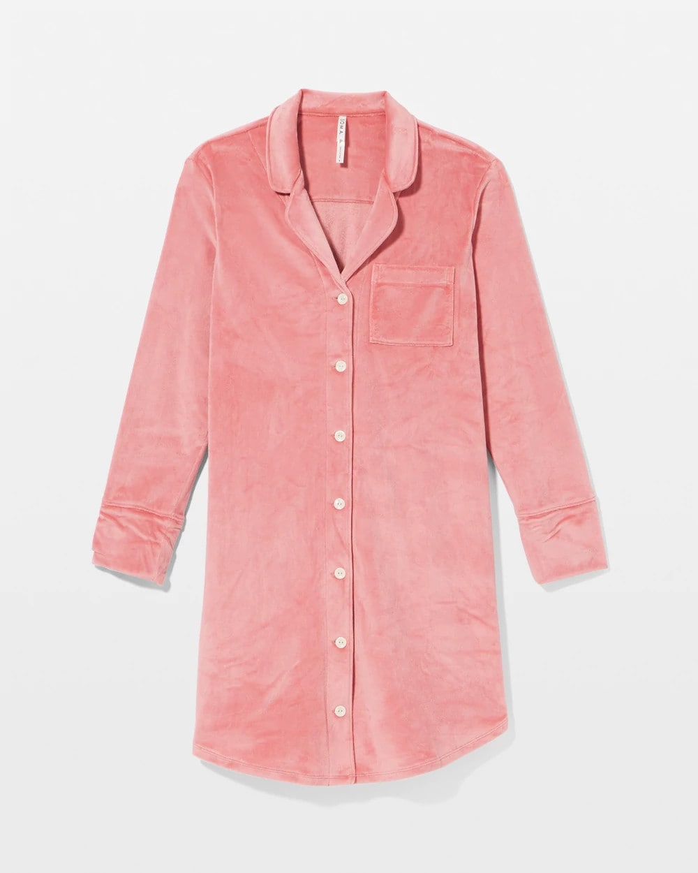 ANTIQUE PINK Long-Sleeve Notch Collar Sleepshirt