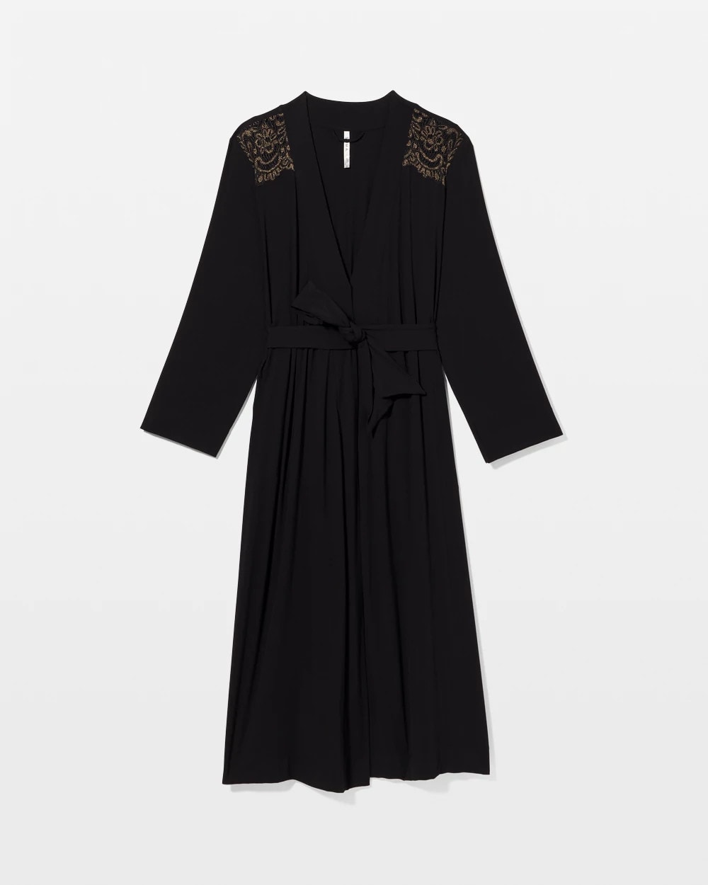 BLACK Long Robe with Lace