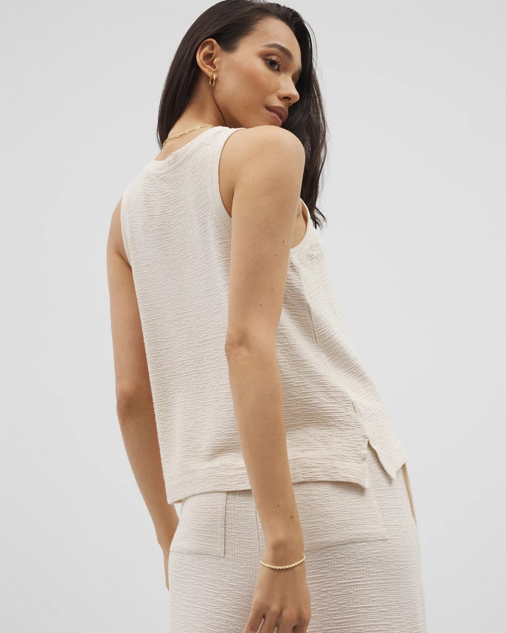 PARCHMENT Crinkle Knit Tank Top