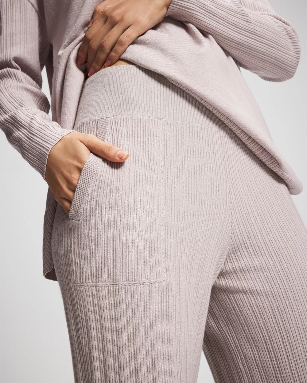 GRAY GLASS Premier Knit Rib Straight Leg Pant