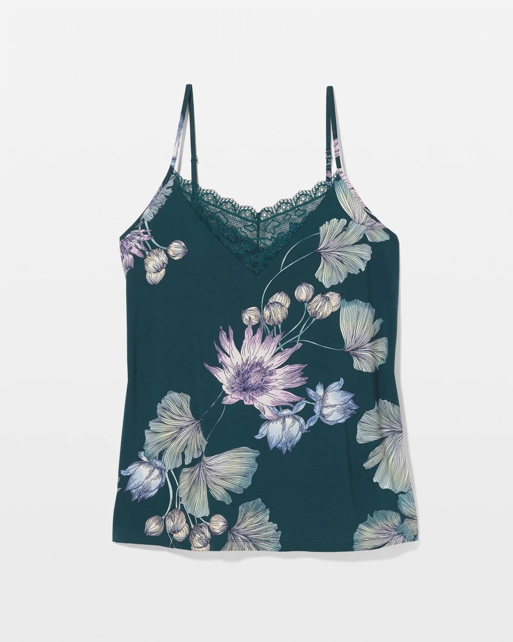 HAVEN BOTANICAL DARK SEA Lace Trim Pajama Cami