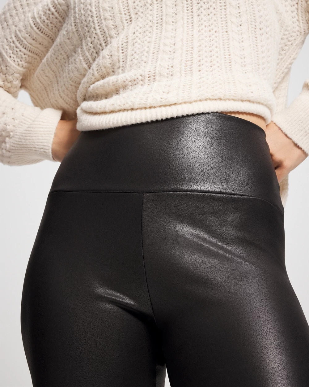 BLACK High Waist Faux Leather Legging