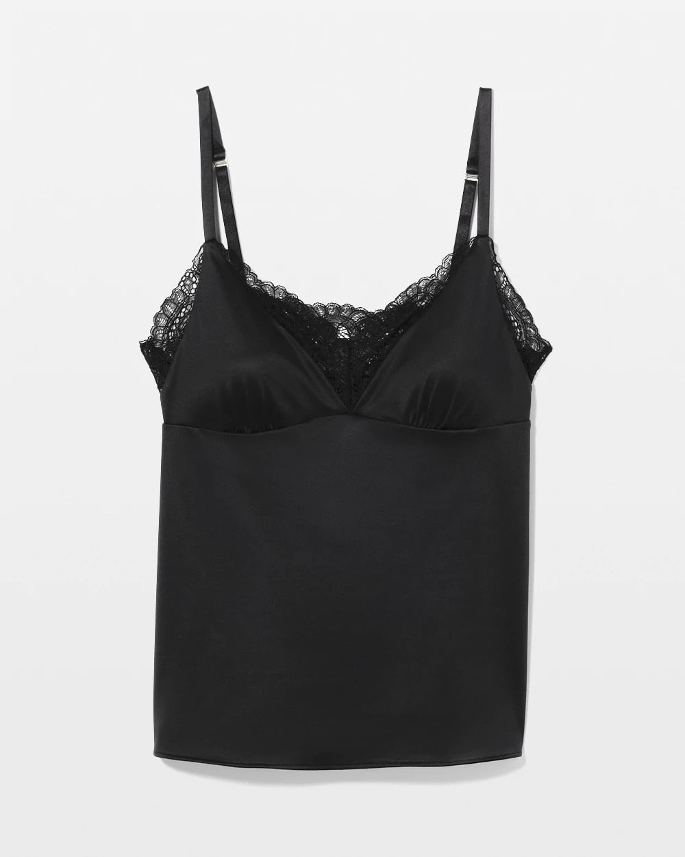BLACK Lace-Trim Pajama Cami