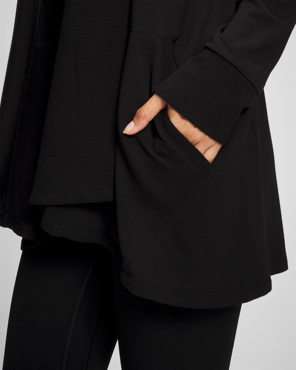 BLACK Ultrasoft Fleece Cardigan