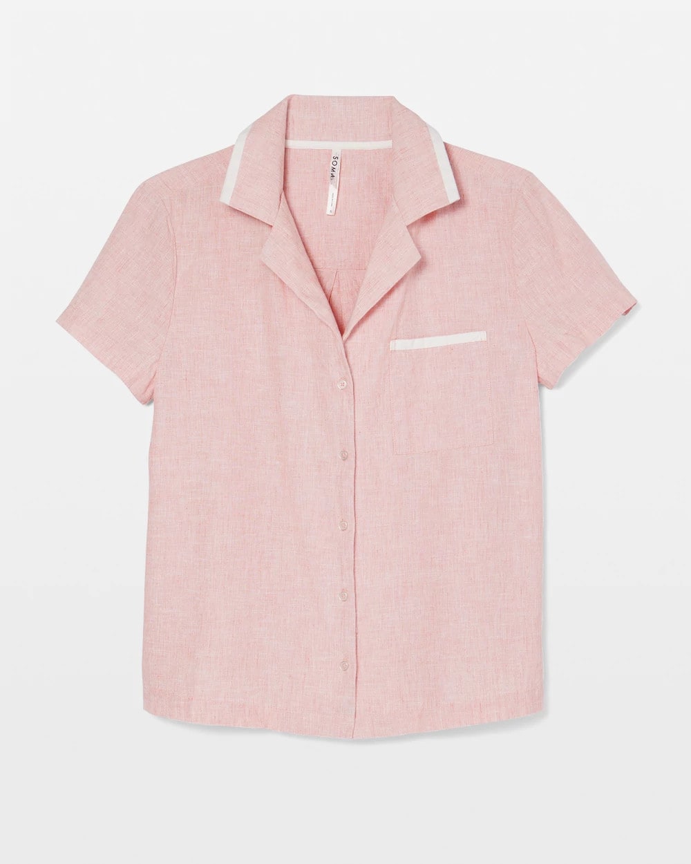 CREME BRULEE CROSSDYE Short-Sleeve Notch Collar Pajama Top
