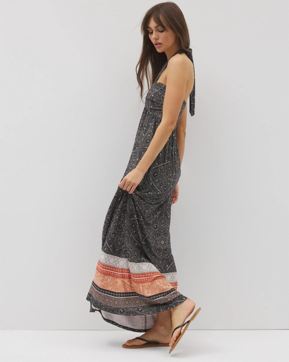 POINTILLISM BORDER BLK Retreat Maxi Bra Dress