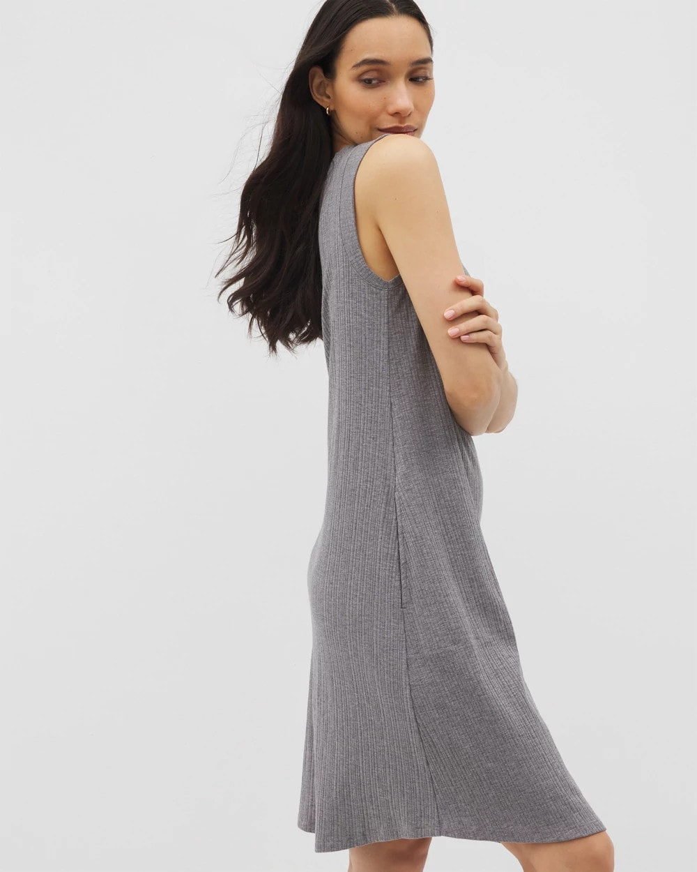 HEATHER CHARCOAL Rib Lounge Short Dress