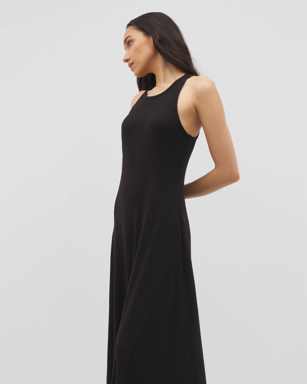 BLACK High-Neck Lounge Dress