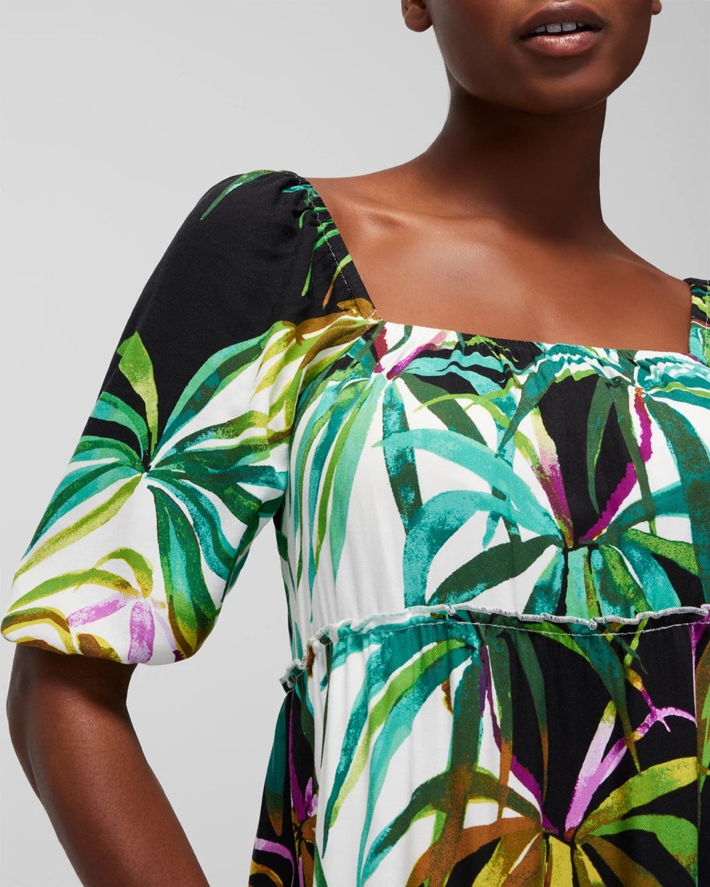 BUNGALOW PALMS COCONUT Tiered Short Bra Dress